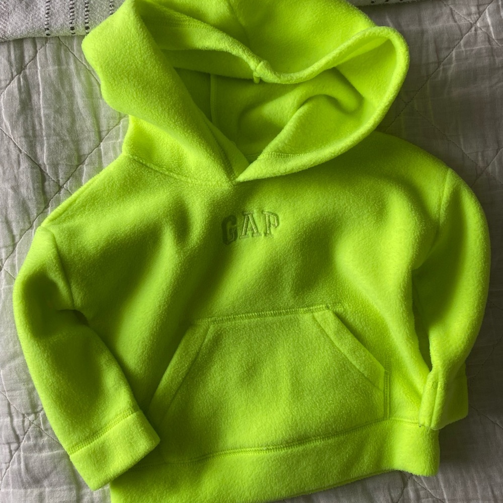Baby Gap neon profleece sweater hood 18-24mos